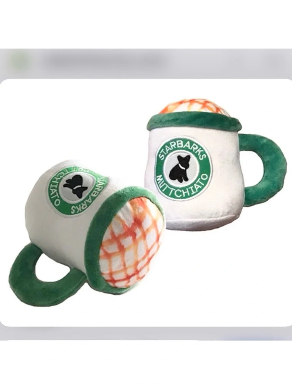 🆕 - Haute Diggity Dog-Starbarks Muttchiato Coffee Cup Squeaky Plush Dog Toy.